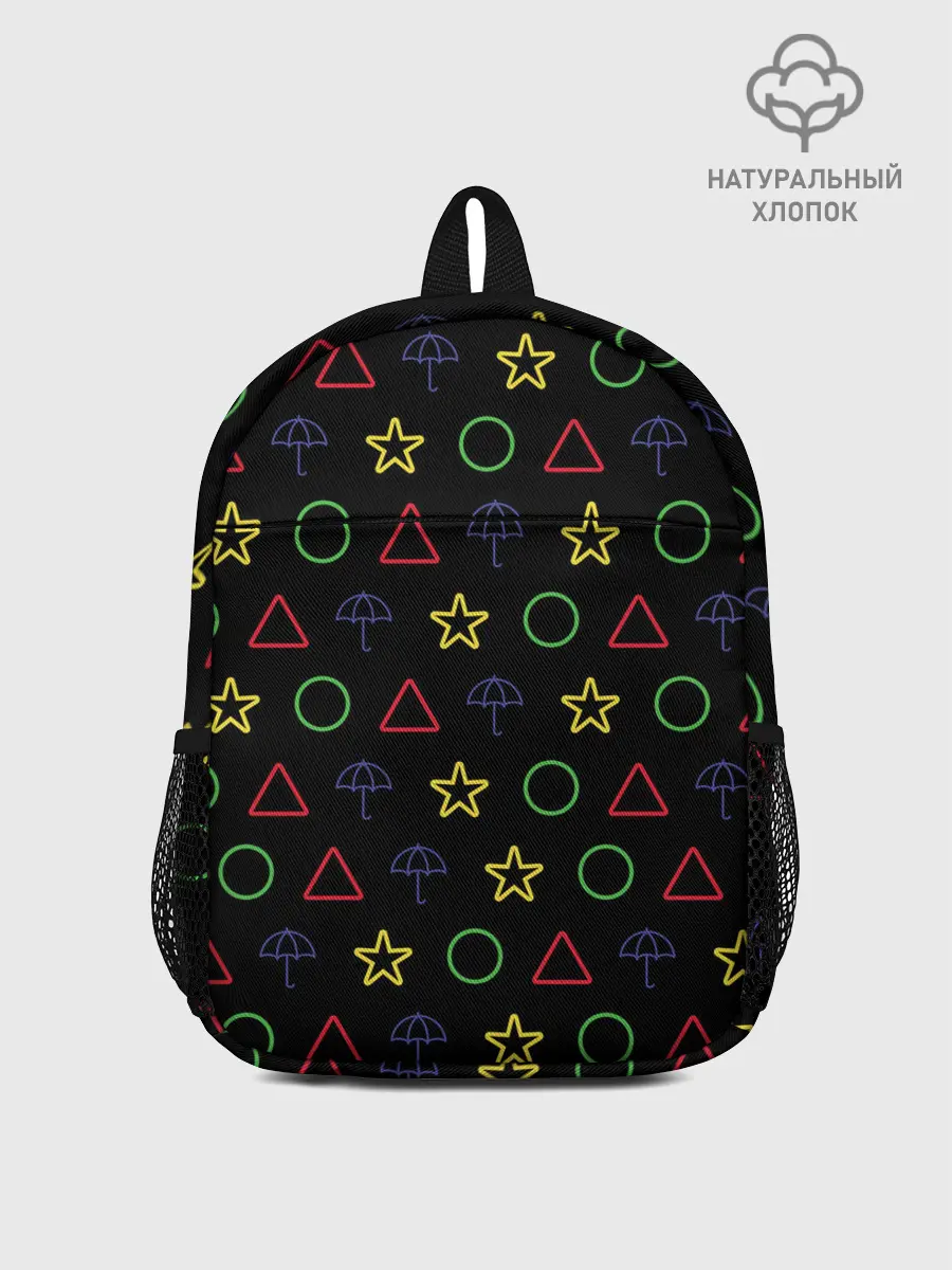 Рюкзак детский / ИГРА В КАЛЬМАРА, ФИГУРКИ ИГРЫ, ПЕЧЕНЬЕ