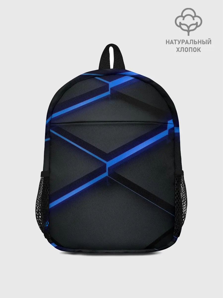 Рюкзак детский / 3d неоновый черный принт плиты