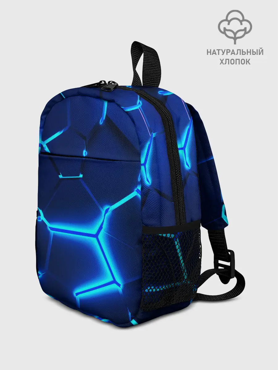 Рюкзак детский / 3D ПЛИТЫ | NEON STEEL | НЕОНОВЫЕ ПЛИТЫ