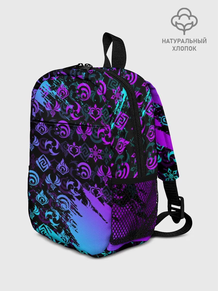 Рюкзак детский / GENSHIN NEON PATTERN SYMBOL / НЕОН ЭМБЛЕМЫ
