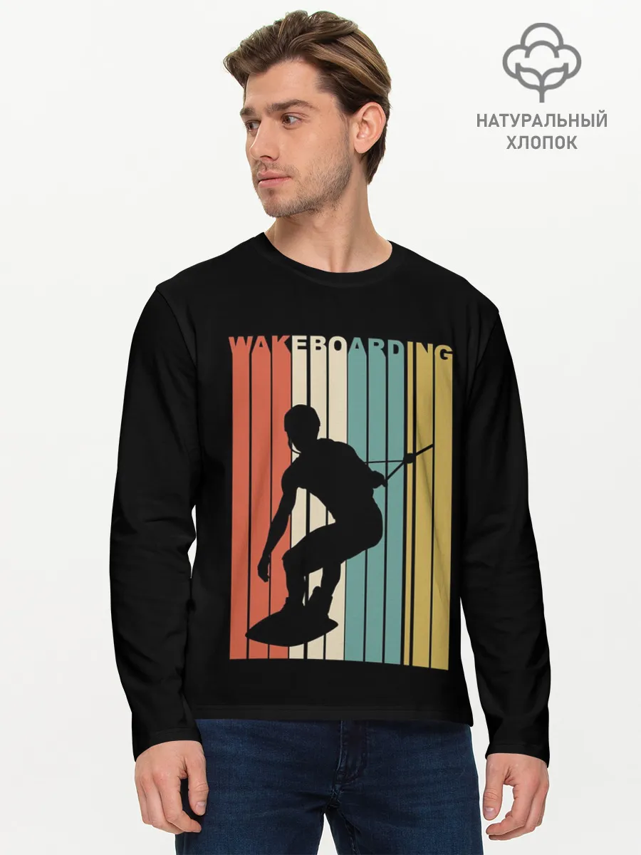 Мужской лонгслив базовый / Wakeboarding