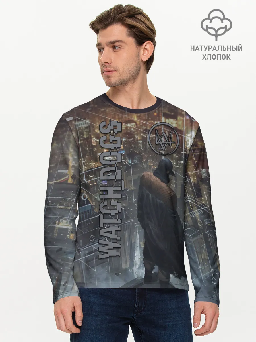 Мужской лонгслив базовый / Watch Dogs