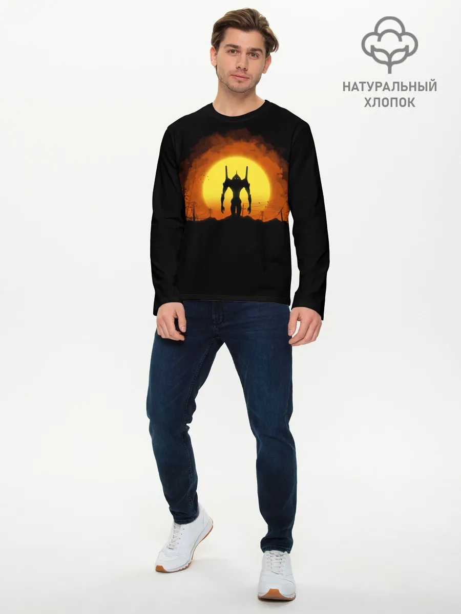 Мужской лонгслив базовый / evangelion yellow planet