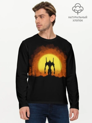 Мужской лонгслив базовый / evangelion yellow planet