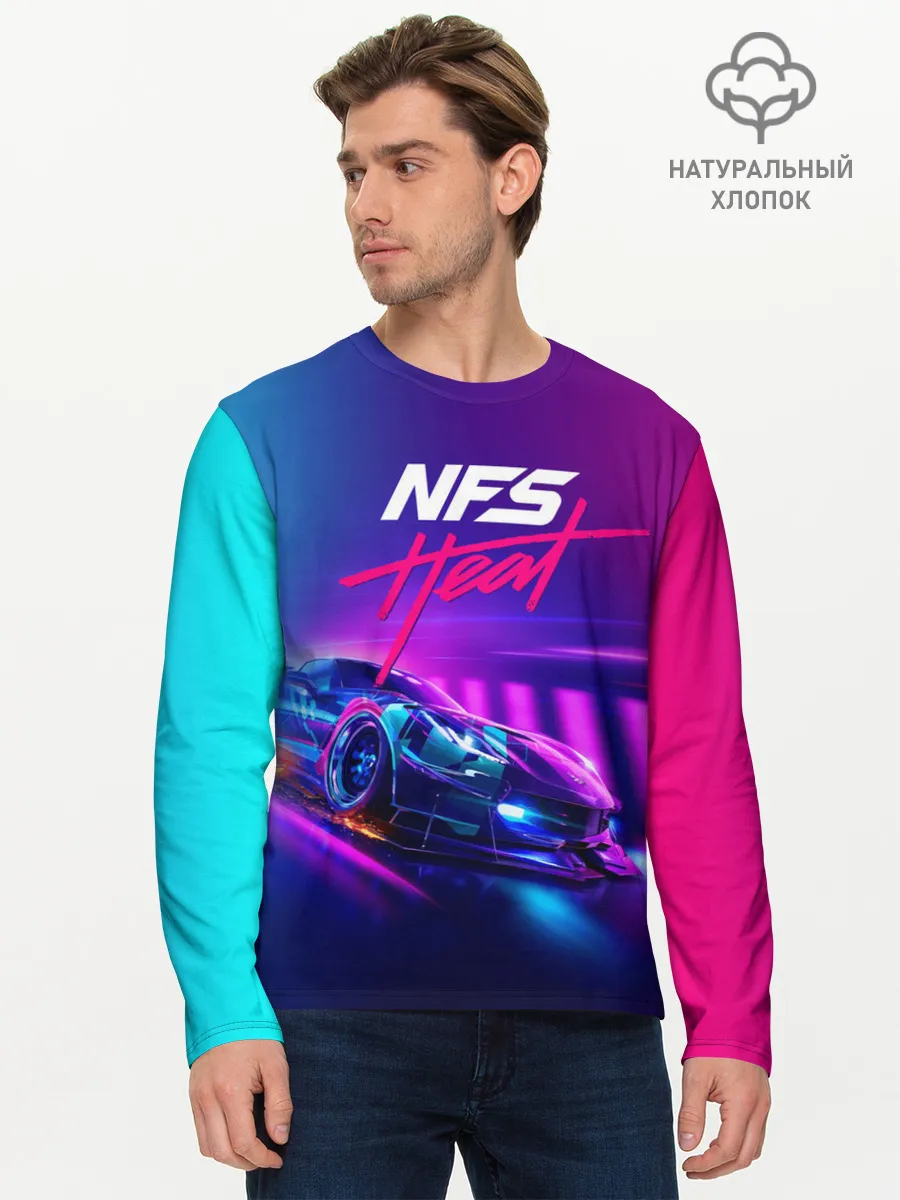 Мужской лонгслив базовый / NEED FOR SPEED - HEAT