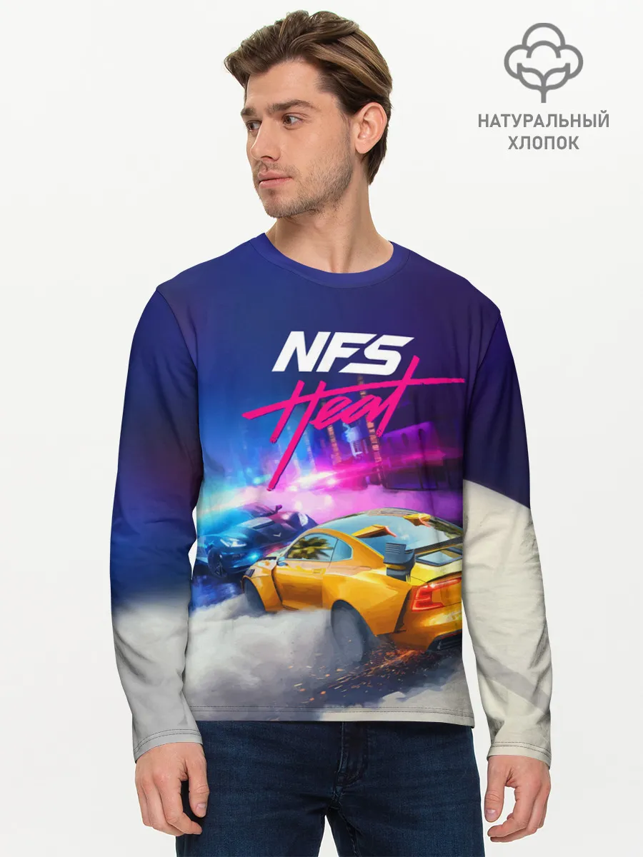 Мужской лонгслив базовый / NEED FOR SPEED - HEAT