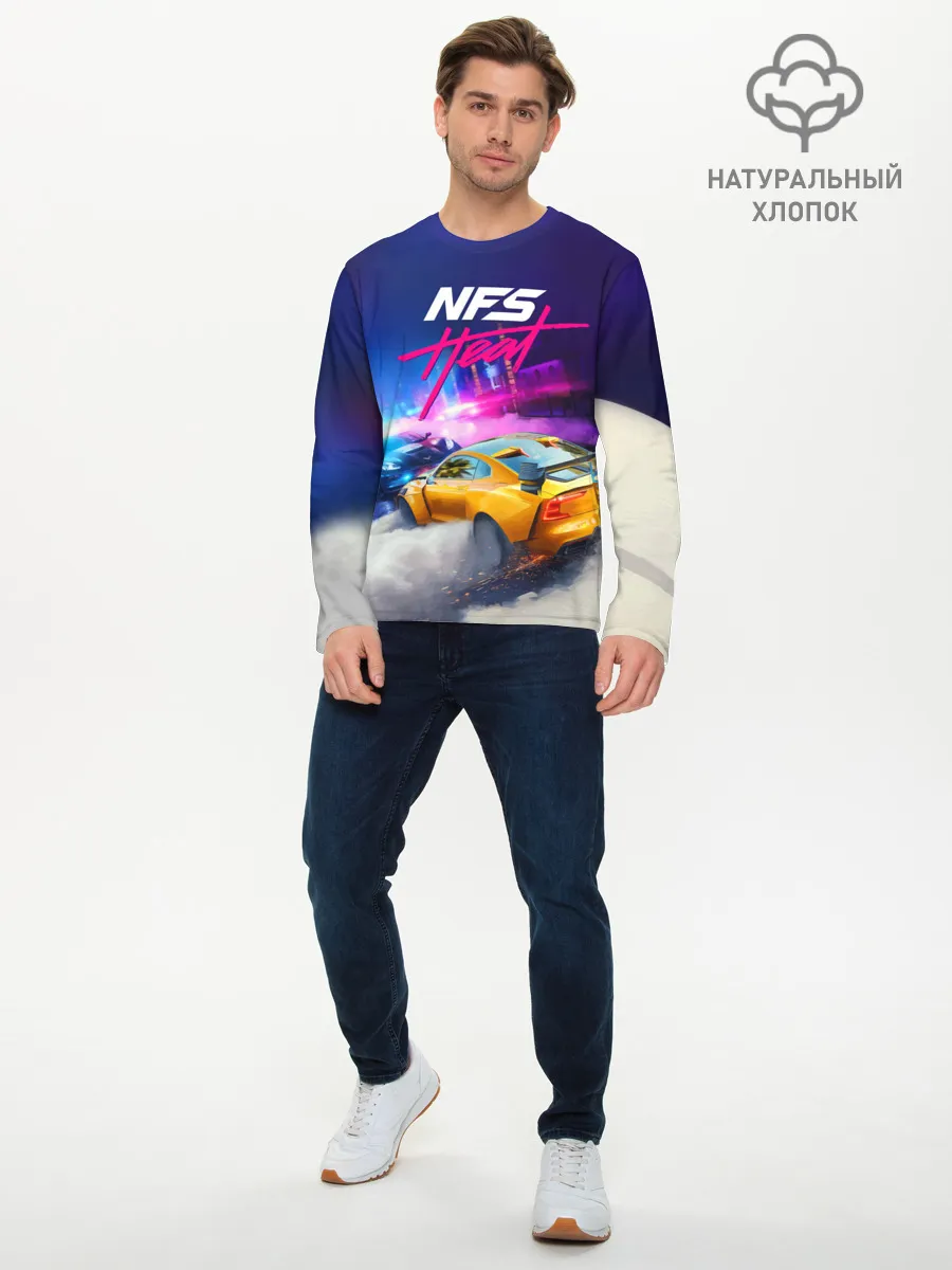 Мужской лонгслив базовый / NEED FOR SPEED - HEAT