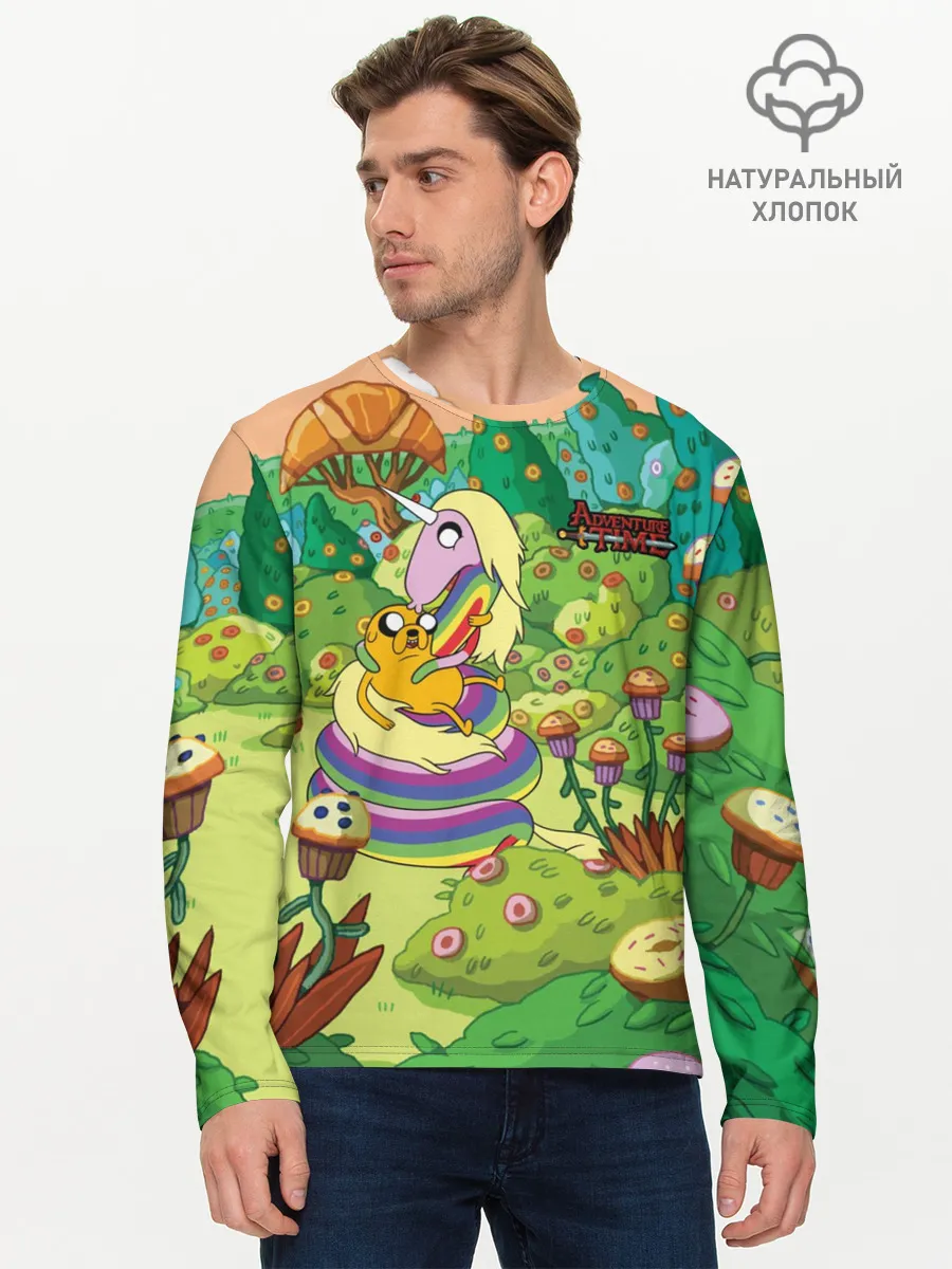 Мужской лонгслив базовый / Ливнерог и Джейк