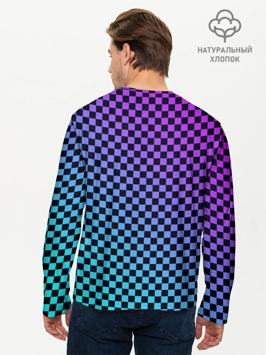 Мужской лонгслив базовый / Checkerboard gradient