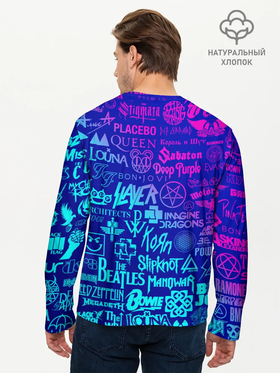 Мужской лонгслив базовый / ЛОГОТИПЫ РОК ГРУПП