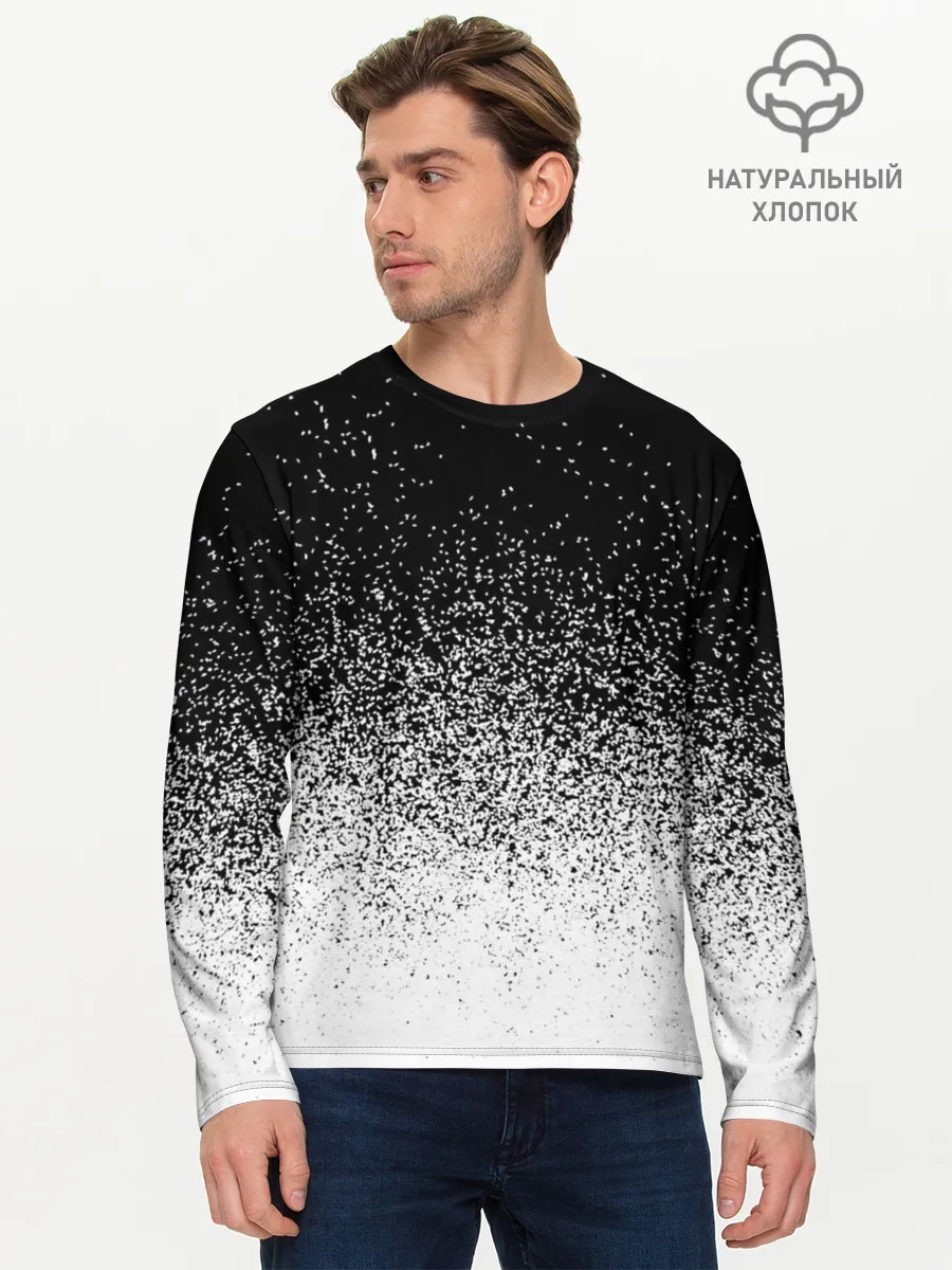 Мужской лонгслив базовый / BLACK AND WHITE ABSTRACTION