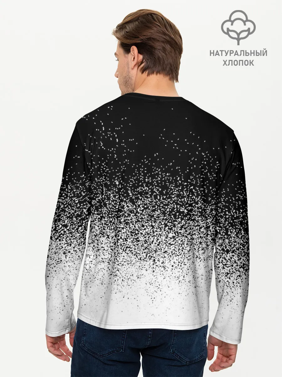 Мужской лонгслив базовый / BLACK AND WHITE ABSTRACTION