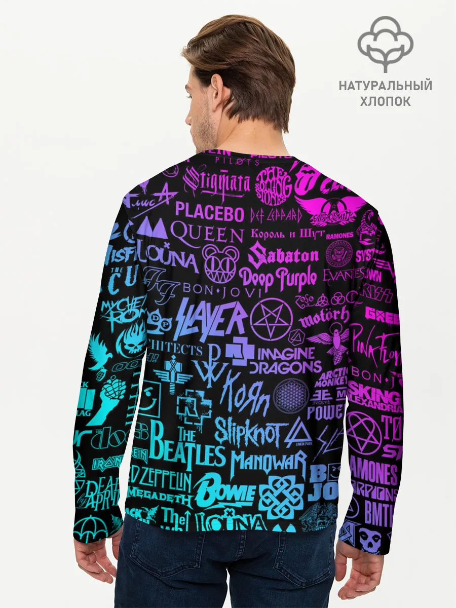 Мужской лонгслив базовый / ЛОГОТИПЫ РОК ГРУПП