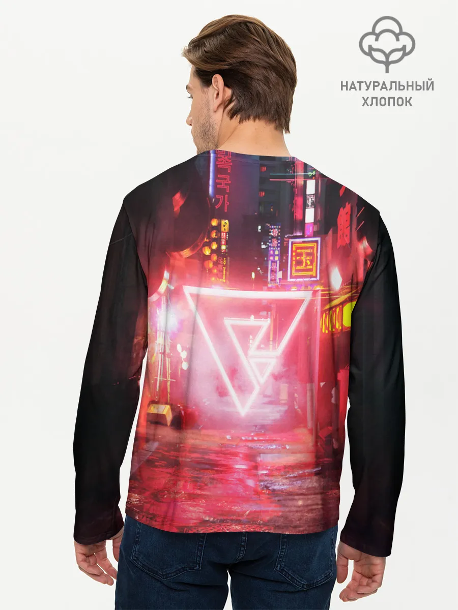Мужской лонгслив базовый / КИБЕР НЕОН
