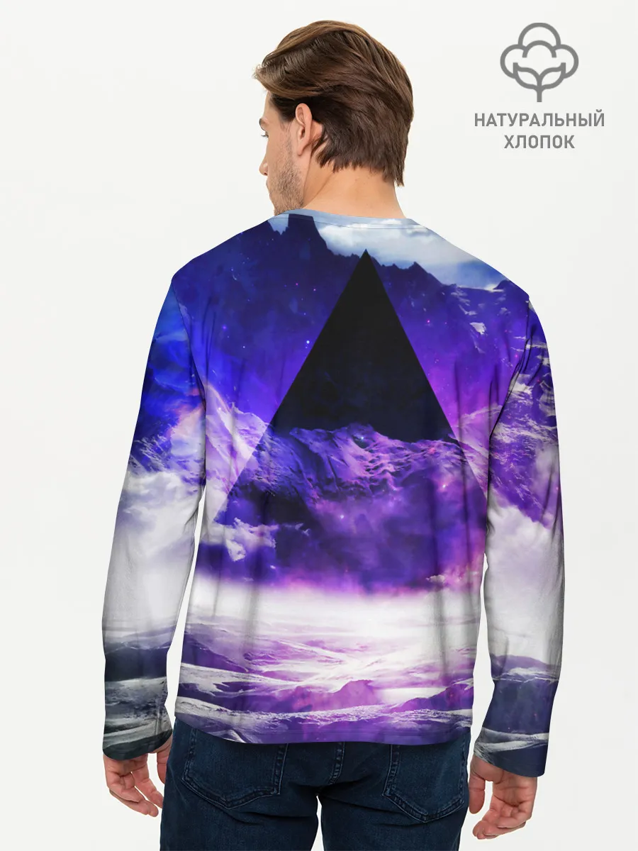 Мужской лонгслив базовый / Космический треугольник