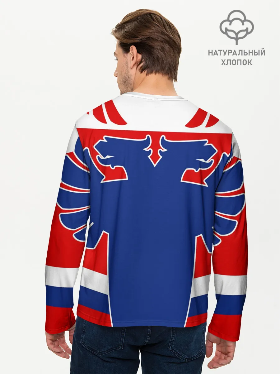 Мужской лонгслив базовый / Русский хоккей