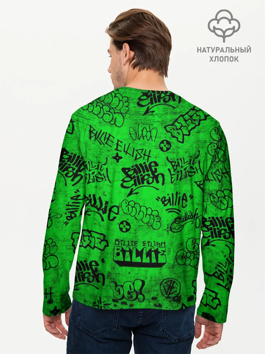 Мужской лонгслив базовый / Billie Eilish Graffiti Grunge