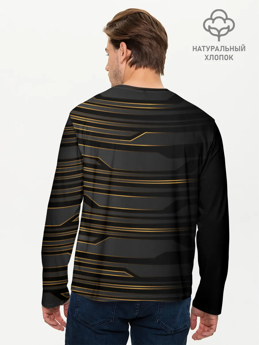 Мужской лонгслив базовый / Futuristic technology lines