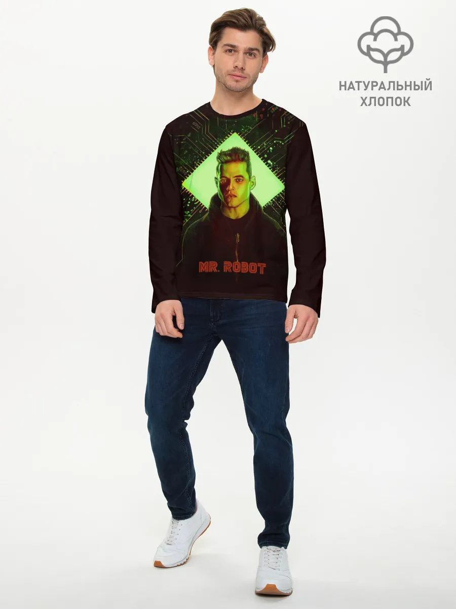 Мужской лонгслив базовый / Мистер Робот
