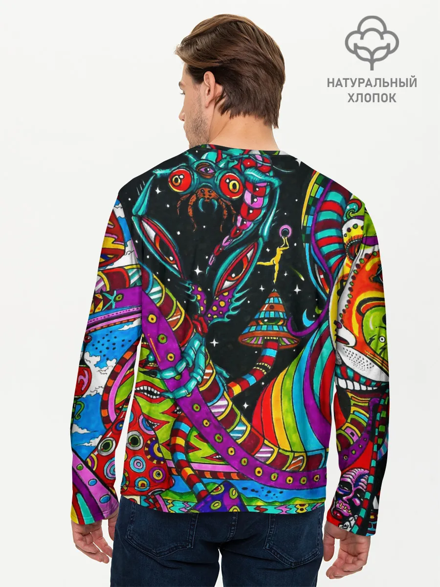Мужской лонгслив базовый / психоделика