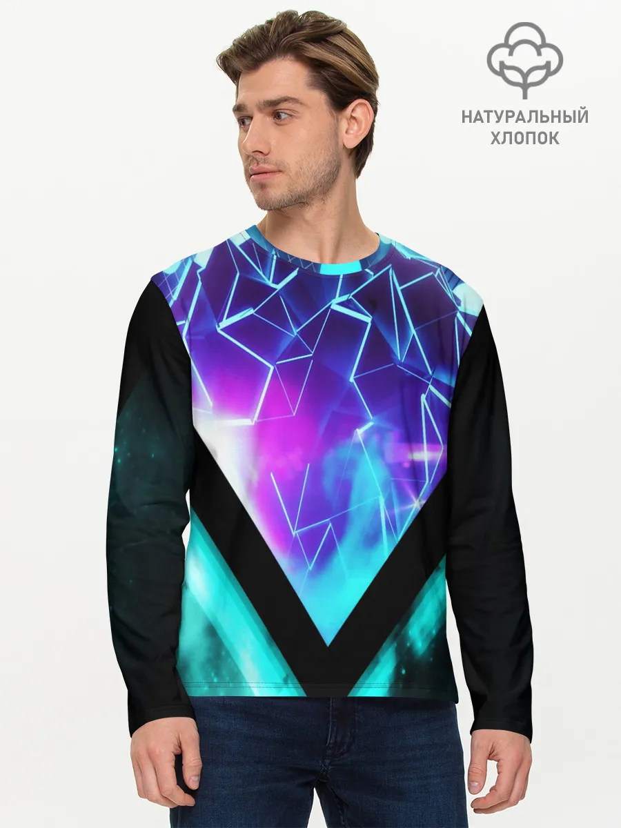 Мужской лонгслив базовый / NEON GEOMETRY