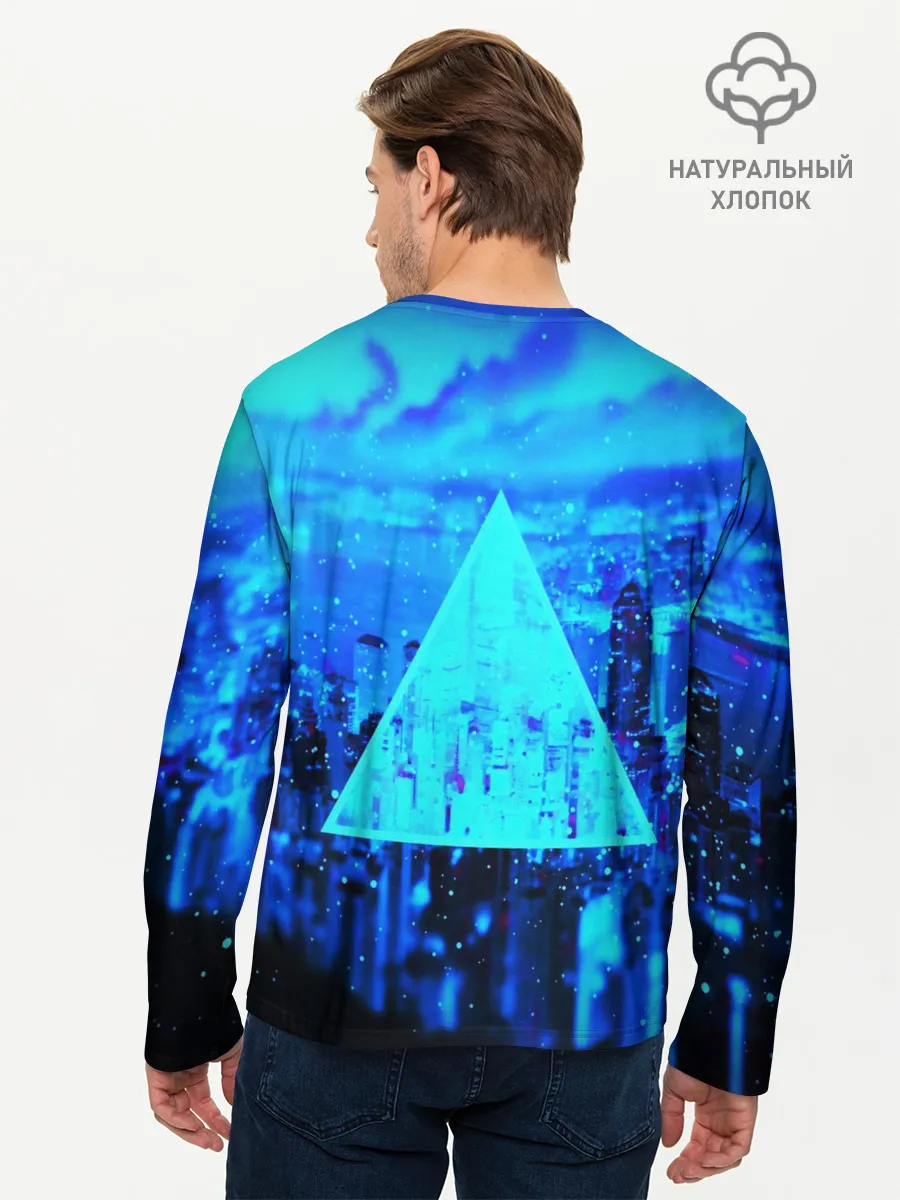 Мужской лонгслив базовый / ГОРОД В НЕОНЕ