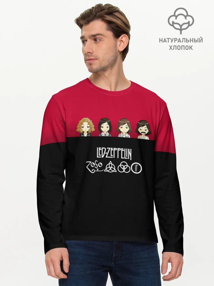 Мужской лонгслив базовый / Led Zeppelin