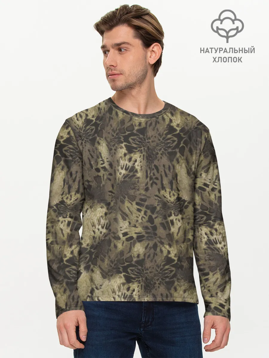 Мужской лонгслив базовый / Камуфляж Prym1 Woodlands Camo