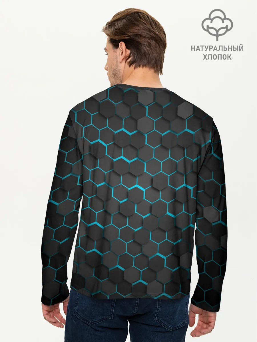 Мужской лонгслив базовый / Turquoise Octagon