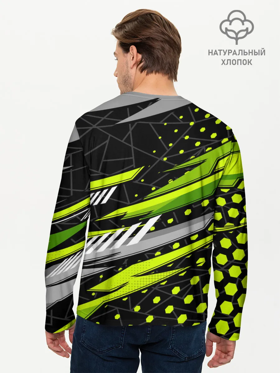 Мужской лонгслив базовый / Black and Green