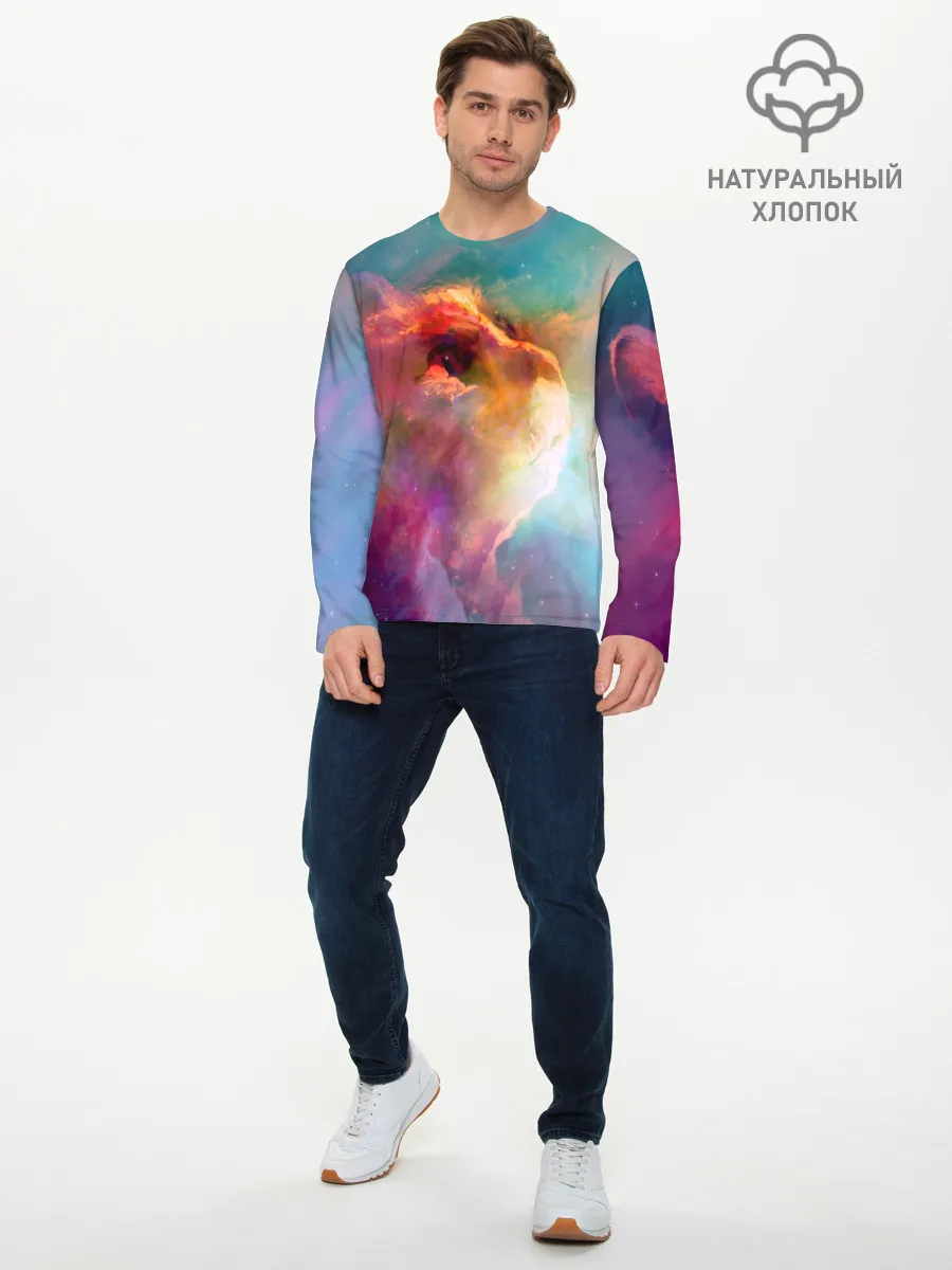 Мужской лонгслив базовый / КОСМИЧЕСКИЙ КОТ
