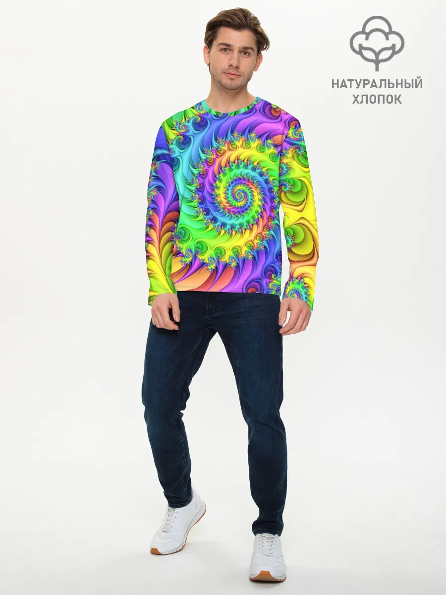 Мужской лонгслив базовый / ФРАКТАЛЬНЫЙ АБСТРАКТ