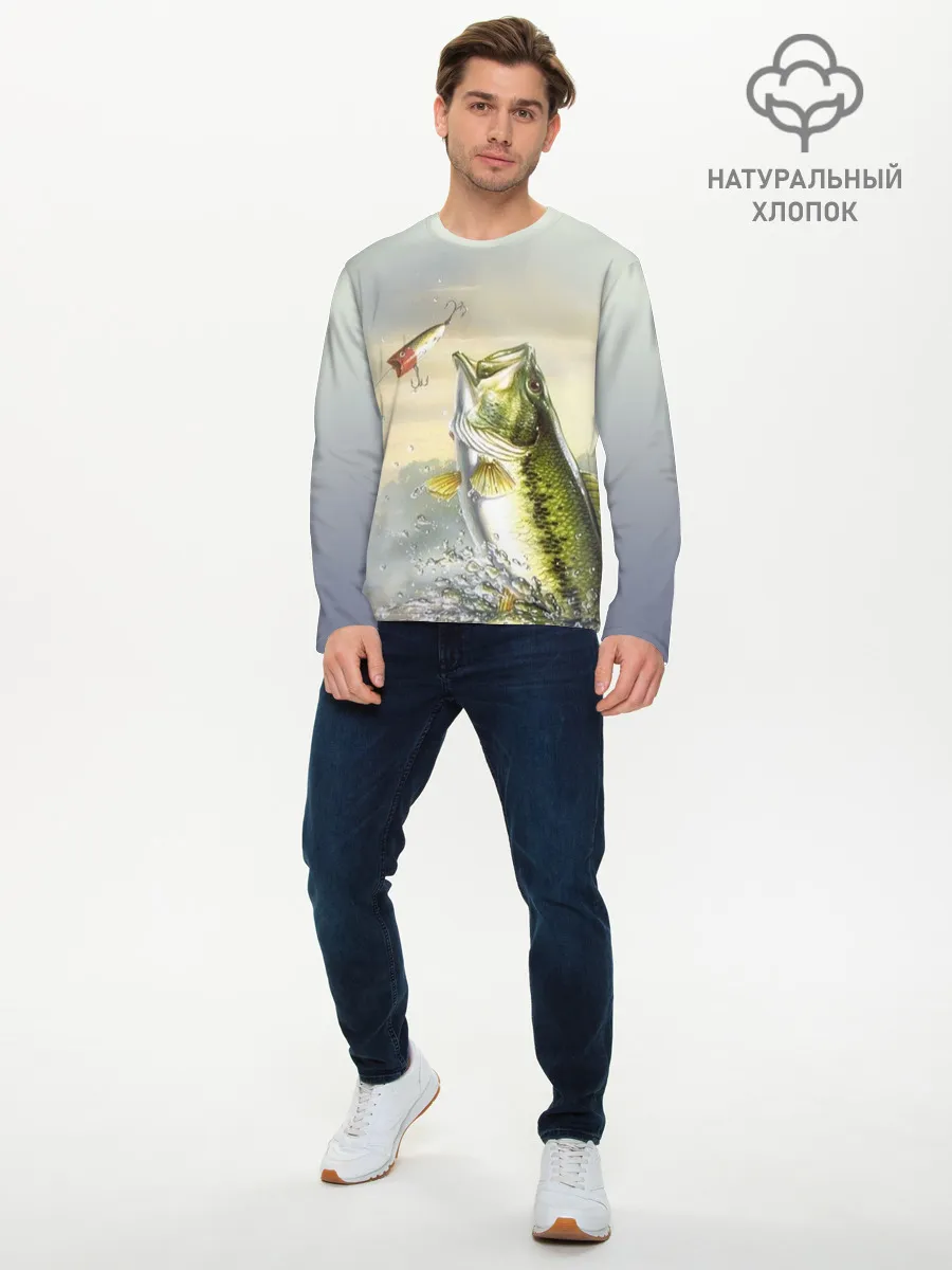 Мужской лонгслив базовый / Рыбалка