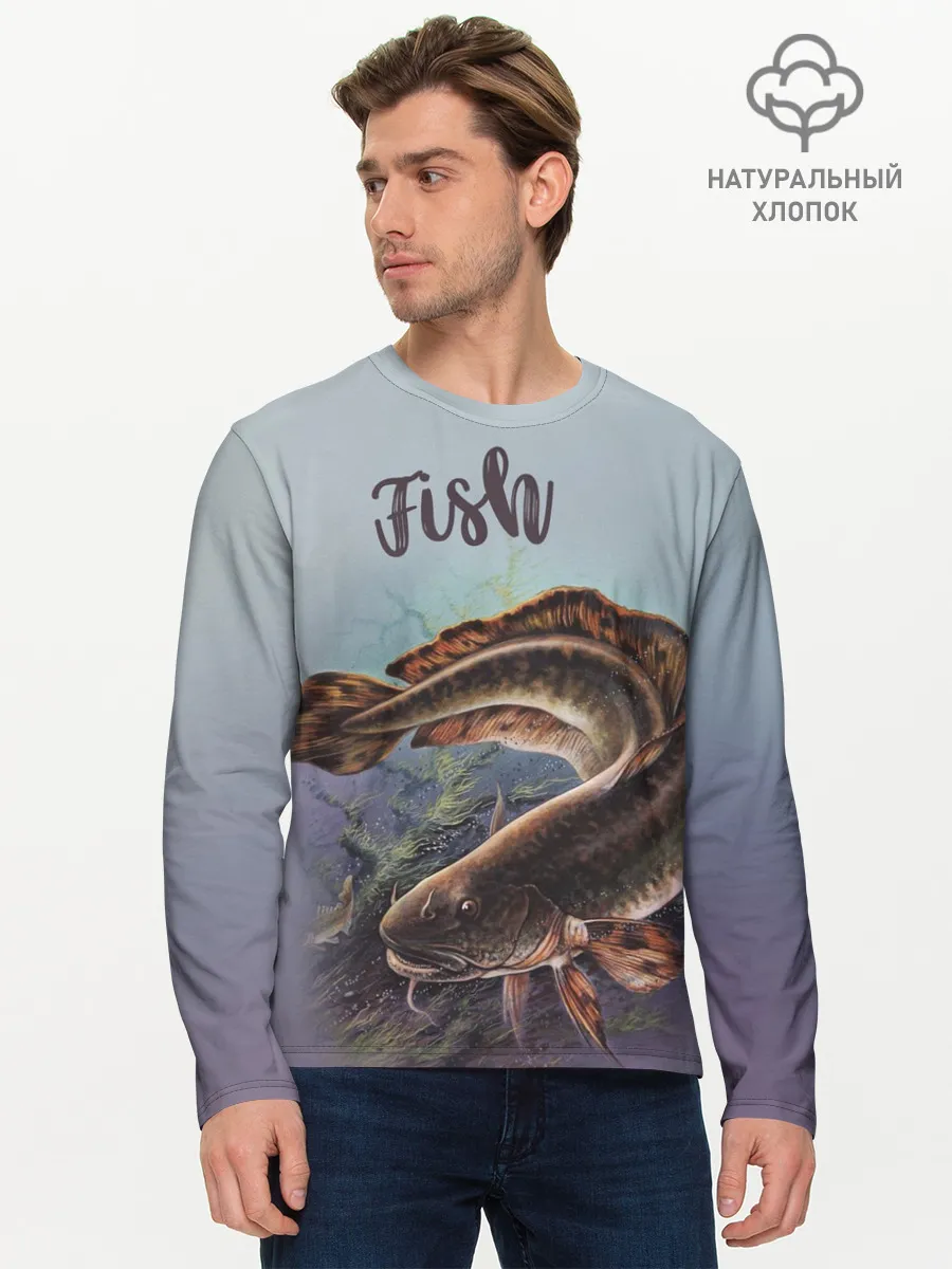 Мужской лонгслив базовый / Fish