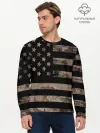 Мужской лонгслив базовый / American Flag Camo