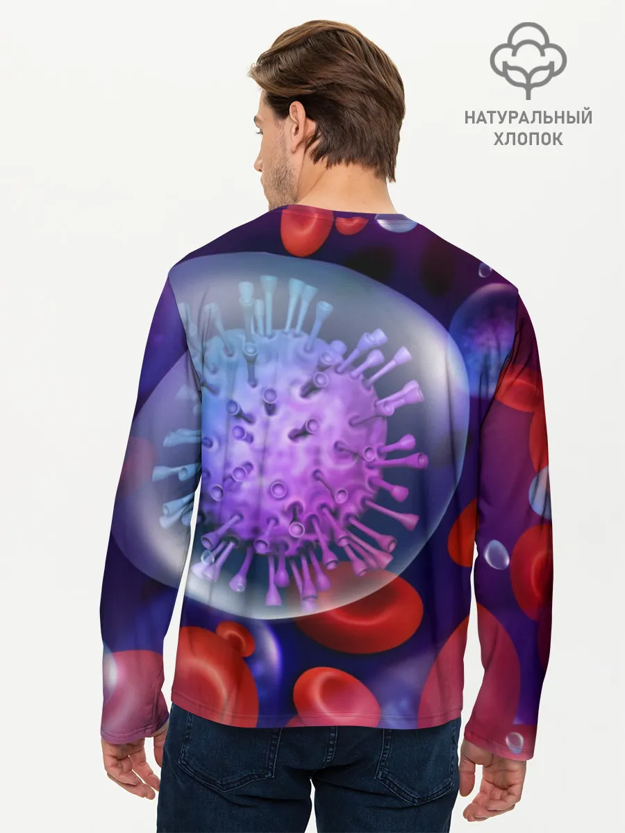Мужской лонгслив базовый / Лейкоциты и клетка