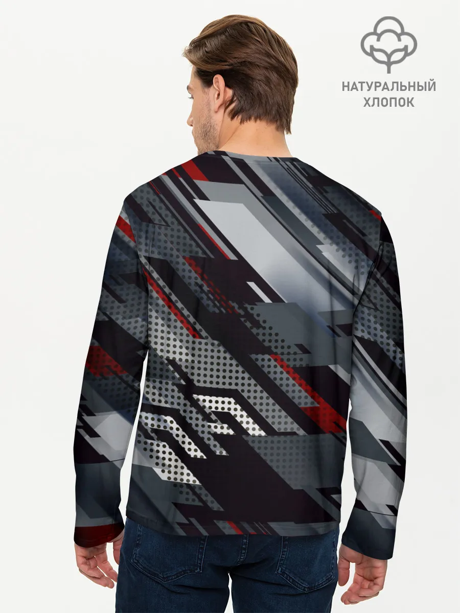 Мужской лонгслив базовый / Металлическая текстура