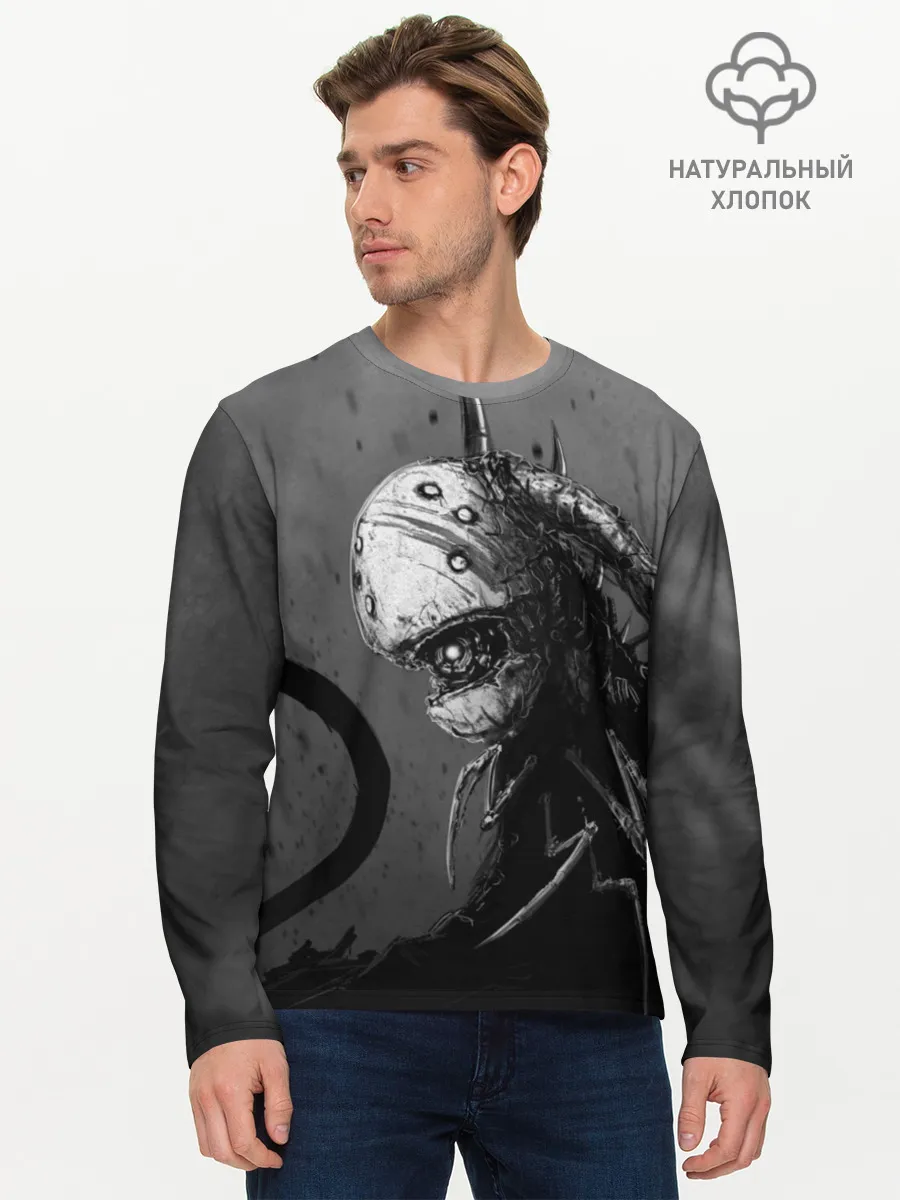 Мужской лонгслив базовый / Чернозём - Хронос