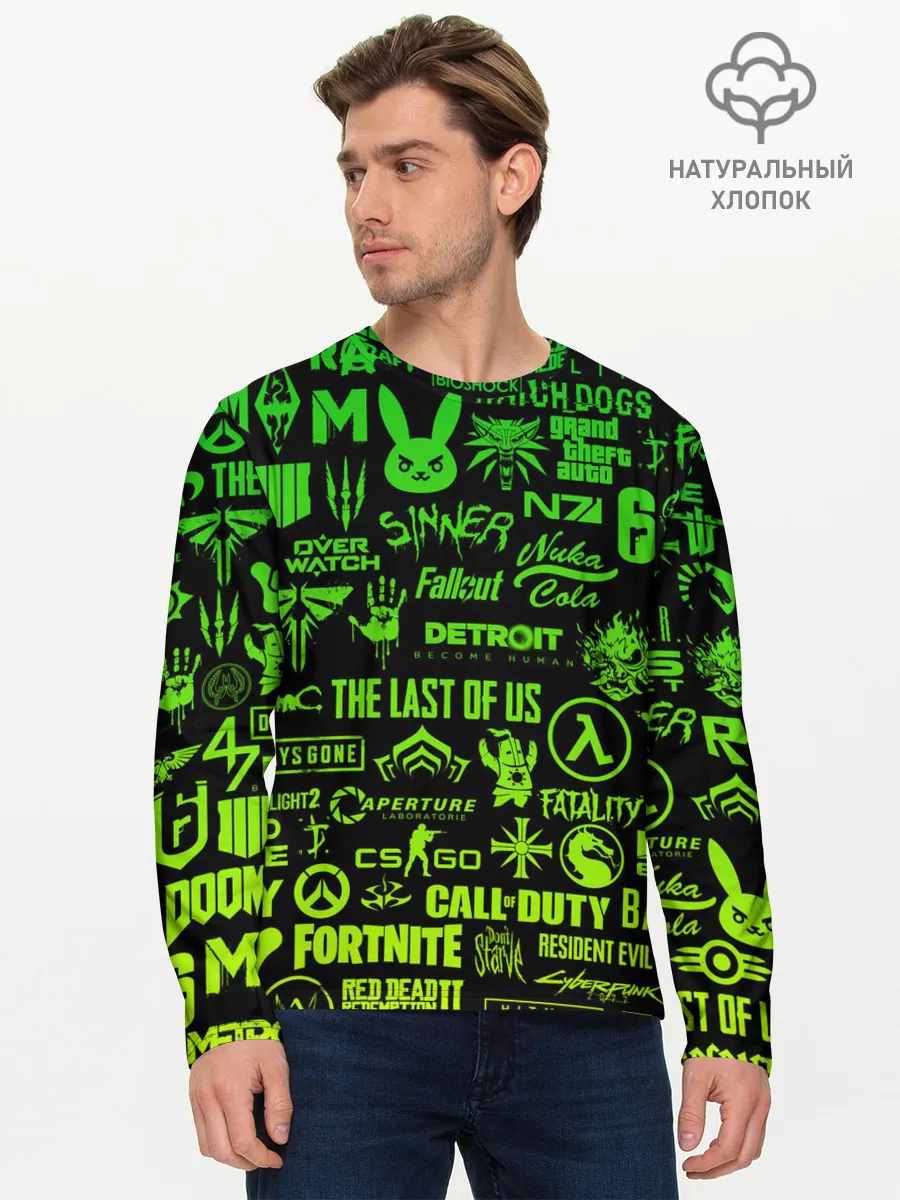 Мужской лонгслив базовый / ЛОГОТИПЫ ИГР