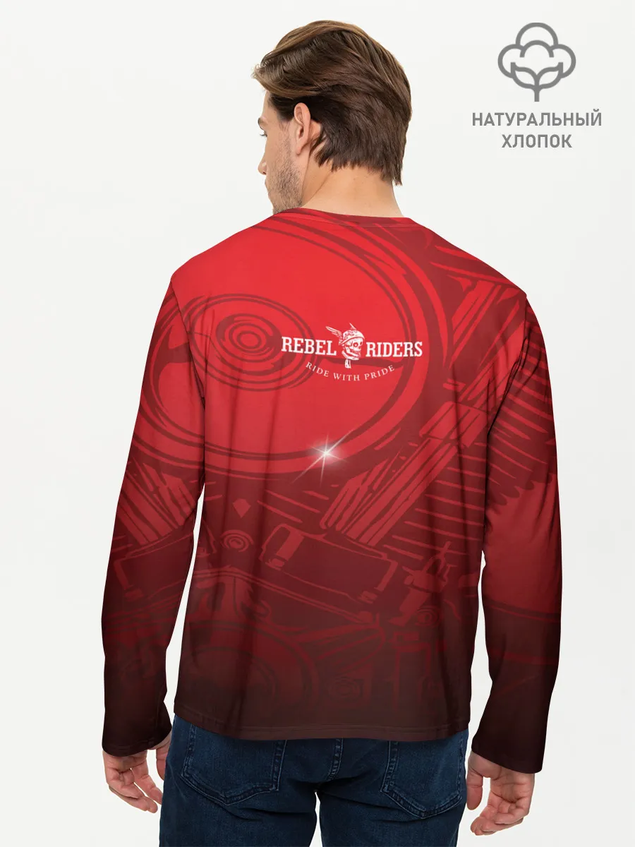 Мужской лонгслив базовый / Vintage chopper motorcycle