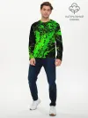 Мужской лонгслив базовый / Тёмные зеленые краски