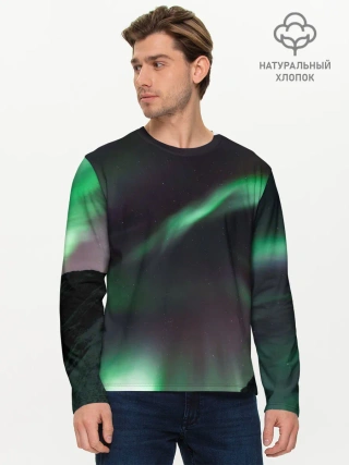Мужской лонгслив базовый / Северное сияние