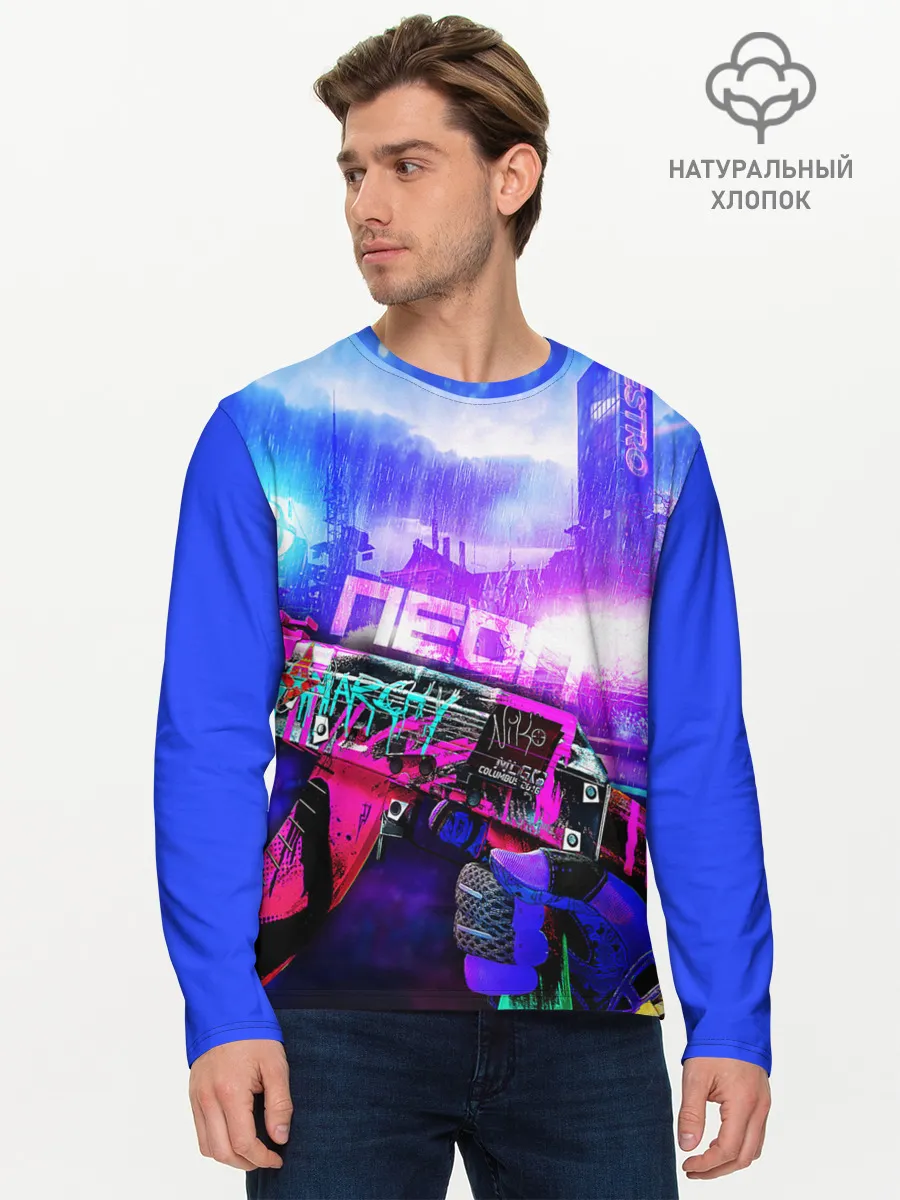 Мужской лонгслив базовый / CS GO:Неоновая Революция