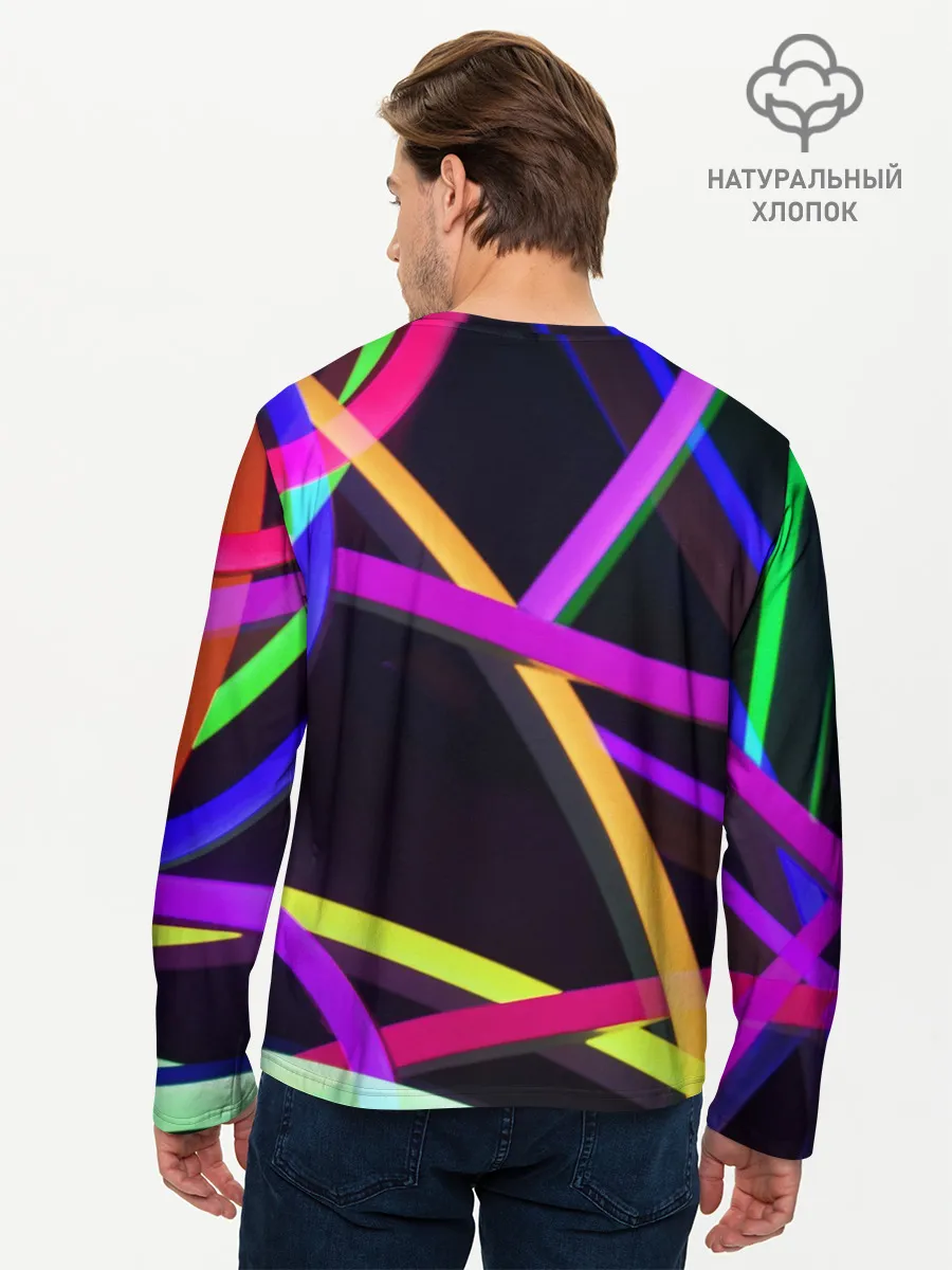 Мужской лонгслив базовый / Светящиеся полосы