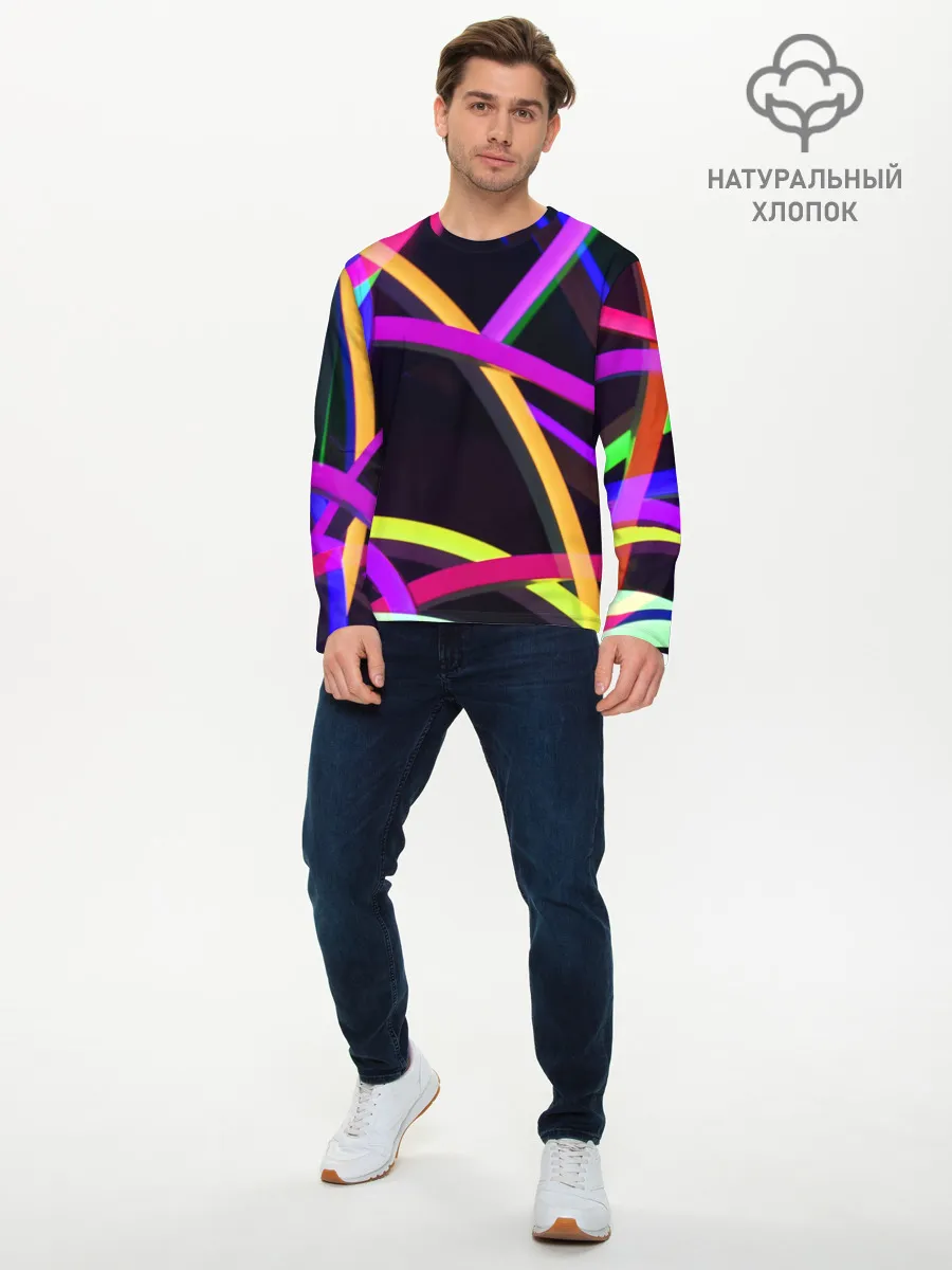 Мужской лонгслив базовый / Светящиеся полосы