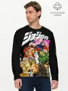 Мужской лонгслив базовый / Jojo герои на черном