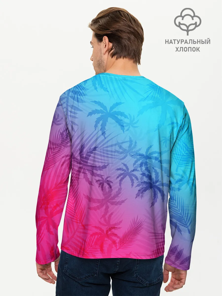 Мужской лонгслив базовый / НЕОНОВЫЕ ПАЛЬМЫ / NEON