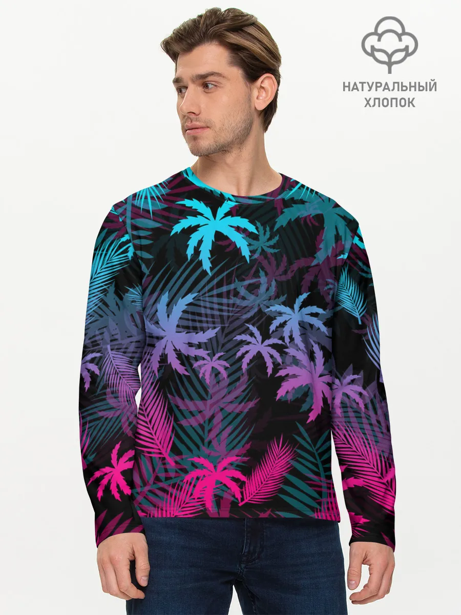 Мужской лонгслив базовый / НЕОНОВЫЕ ПАЛЬМЫ | NEON PALMS