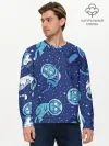 Мужской лонгслив базовый / Кот Космонавт