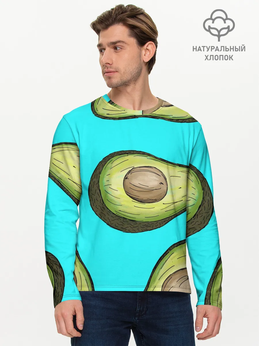 Мужской лонгслив базовый / Авокадо